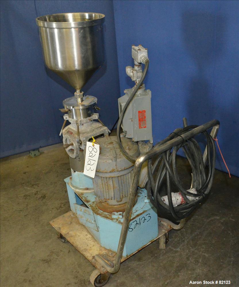 Used- Stainless Steel Greerco Vertical Colloid Mill, Model W250V-B-80