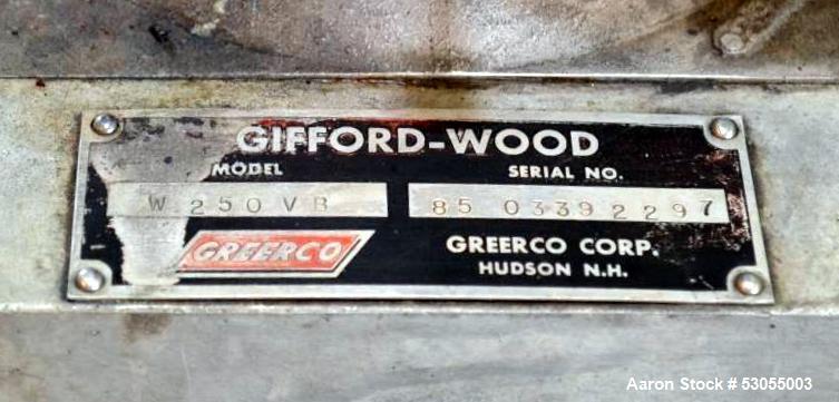 Greerco Corp Colloid Mill, Model W250VB