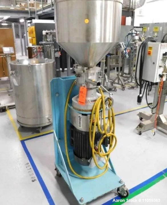 Used Greerco High Shear Mixer/ In-Line Colloid Mill, Model W500H. Horizontally mounted