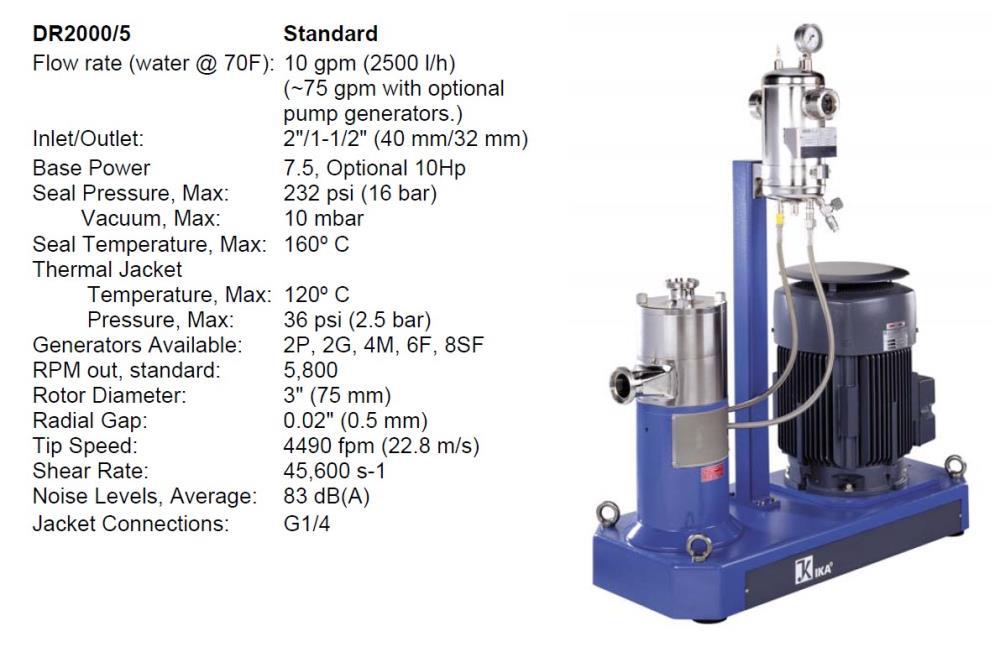 IKA Works DR2000/5 High Shear Disperser 3-Stage Stainless Steel