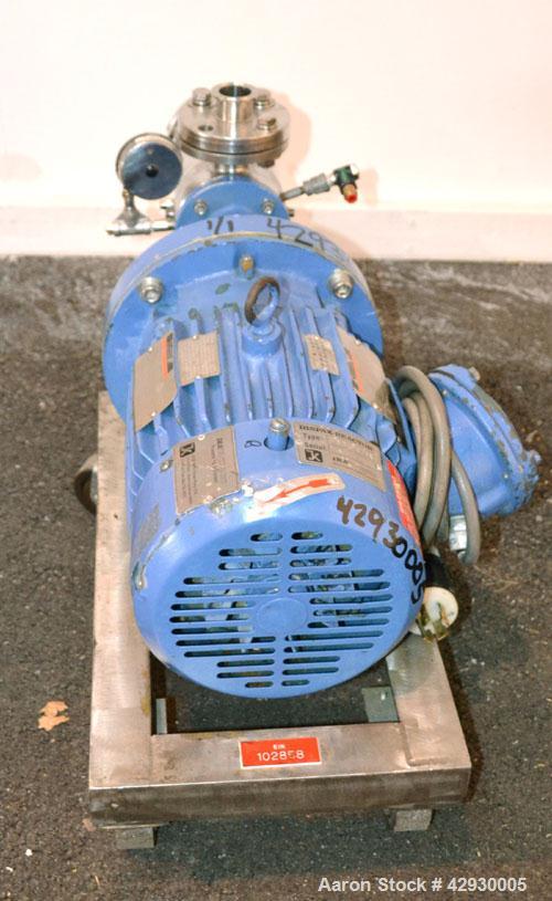 Used IKA Works Inline Dispax Reactor/High Shear, High Speed Disperser, Model DR3-6/6A, 316 Stainless Steel. Approximate 1" diameter x 4" long horizontal cutting chamber. Includes rotor/stator, and ja...