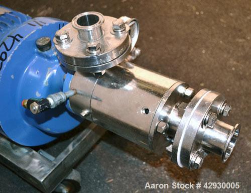 Used IKA Works Inline Dispax Reactor/High Shear, High Speed Disperser, Model DR3-6/6A, 316 Stainless Steel. Approximate 1" diameter x 4" long horizontal cutting chamber. Includes rotor/stator, and ja...