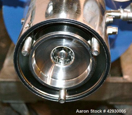 Used IKA Works Inline Dispax Reactor/High Shear, High Speed Disperser, Model DR3-6/6A, 316 Stainless Steel. Approximate 1" diameter x 4" long horizontal cutting chamber. Includes rotor/stator, and ja...