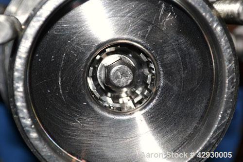 Used IKA Works Inline Dispax Reactor/High Shear, High Speed Disperser, Model DR3-6/6A, 316 Stainless Steel. Approximate 1" diameter x 4" long horizontal cutting chamber. Includes rotor/stator, and ja...