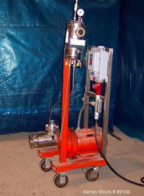 Used IKA Works Dispax Reactor/High Shear, High Speed Disperser, Model DR3-6/6A, stainless steel. Approximate 4" diameter x 6" long horizontal jacketed cutting chamber rated approximately 195 psi at 2...