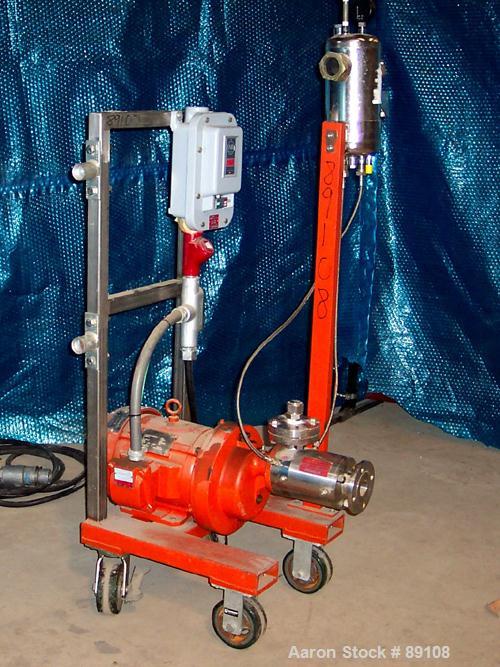 Used IKA Works Dispax Reactor/High Shear, High Speed Disperser, Model DR3-6/6A, stainless steel. Approximate 4" diameter x 6" long horizontal jacketed cutting chamber rated approximately 195 psi at 2...