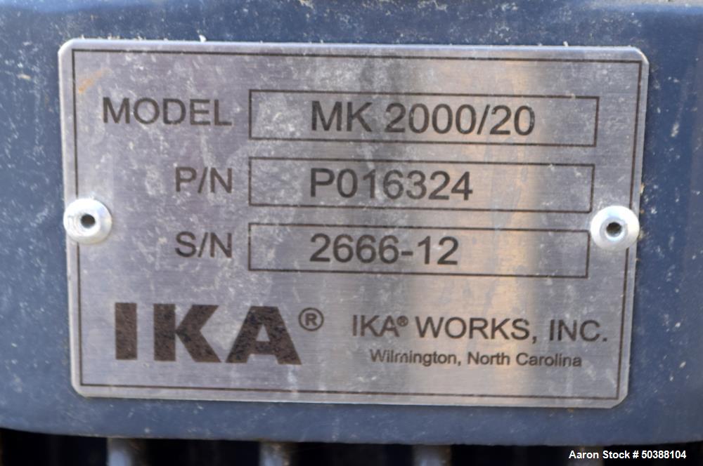 Used- IKA Works Inline Colloid Mill, Model MK 2000/20