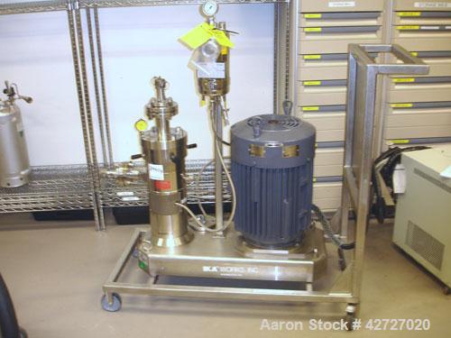 Used IKA Works Colloid Mill, Model Dispax, Type MK2000/10, Stainless Steel. Rated 6 bar max pressure, 160 C max temperature, 50000 mPas max viscosity, 7500 liter/hour throughput, mechanical seal with...