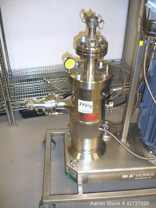 Used IKA Works Colloid Mill, Model Dispax, Type MK2000/10, Stainless Steel. Rated 6 bar max pressure, 160 C max temperature, 50000 mPas max viscosity, 7500 liter/hour throughput, mechanical seal with...
