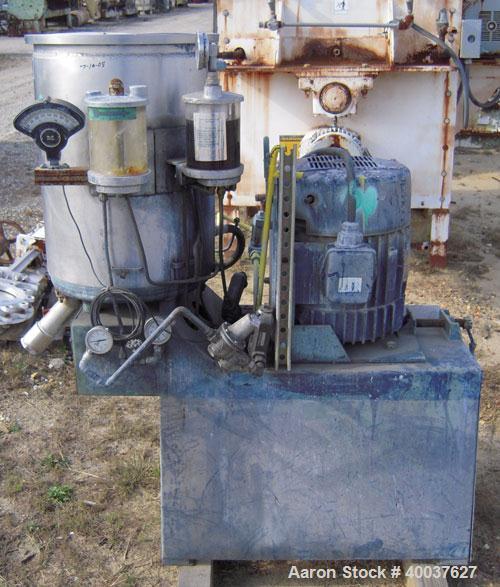 Used Kady mill, model OB, stainless steel. 7 to 20 gallon batch. 18" diameter x 24" deep jacketed bowl, approximately 7" diameter stainless steel rotor and stator. Off center bottom discharge. Driven...