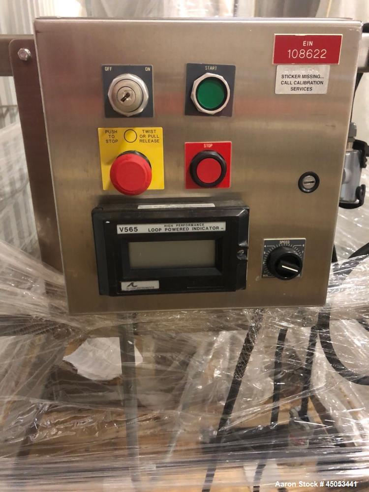 Used Quadro Model U20 Colloid Mill. Approximate capacity up to 4250 pounds an hour. Top feed, bottom discharge. Mounted on stainless steel frame with casters. Has 5HP 3/60/230/460V Reliance Drive UL ...