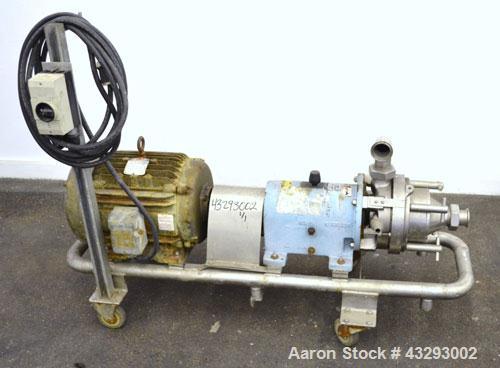 Used Waukesha Colloid Mill, Model MS, 316 Stainless Steel.  Nominal capacity 6.5 to 33.3 gallons per minute depending on product.  Approximately 7-1/8” diameter X 4-1/2” deep tapered chamber, manuall...
