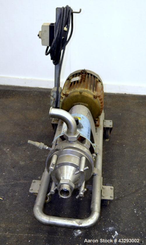 Used Waukesha Colloid Mill, Model MS, 316 Stainless Steel.  Nominal capacity 6.5 to 33.3 gallons per minute depending on product.  Approximately 7-1/8” diameter X 4-1/2” deep tapered chamber, manuall...