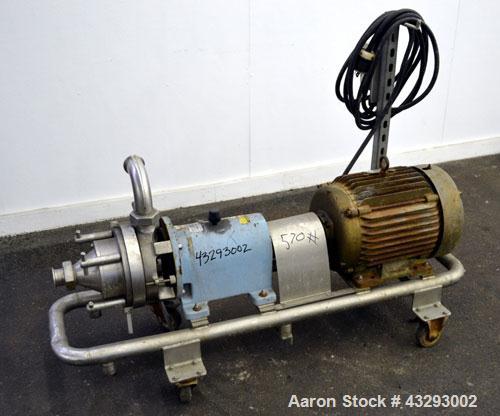 Used Waukesha Colloid Mill, Model MS, 316 Stainless Steel.  Nominal capacity 6.5 to 33.3 gallons per minute depending on product.  Approximately 7-1/8” diameter X 4-1/2” deep tapered chamber, manuall...