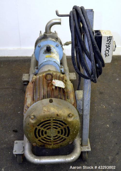 Used Waukesha Colloid Mill, Model MS, 316 Stainless Steel.  Nominal capacity 6.5 to 33.3 gallons per minute depending on product.  Approximately 7-1/8” diameter X 4-1/2” deep tapered chamber, manuall...