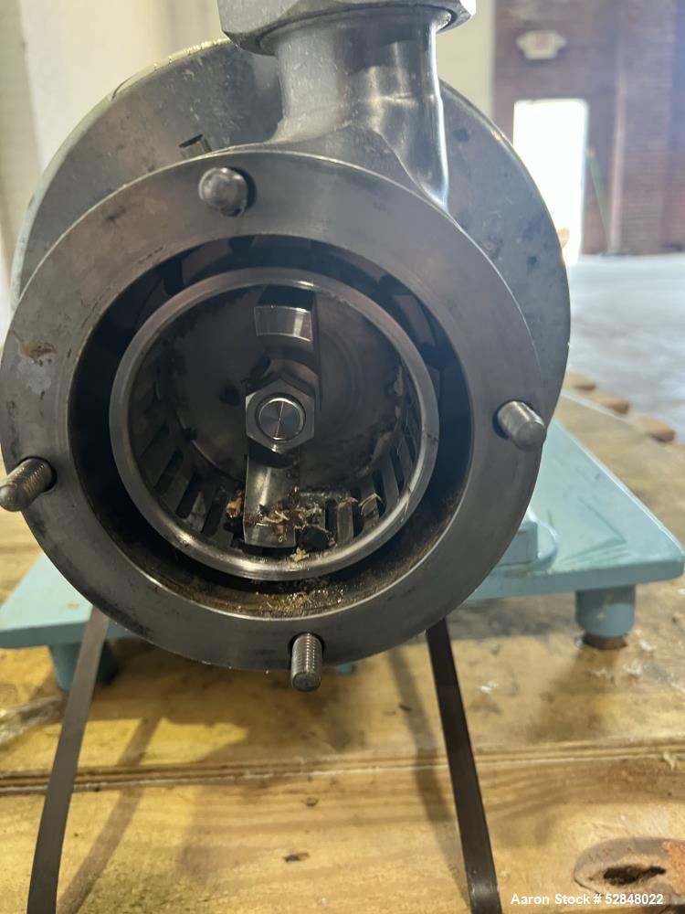Used SPX Waukesha Shear Pump, Model SP4, 316 Stainless Steel. Nominal capacity 30 GPM (114 liters/min). Maximum housing pressure 150psi. Nominal speed 3600rpm. 2" inlet and outlet. Driven by a 20hp, ...