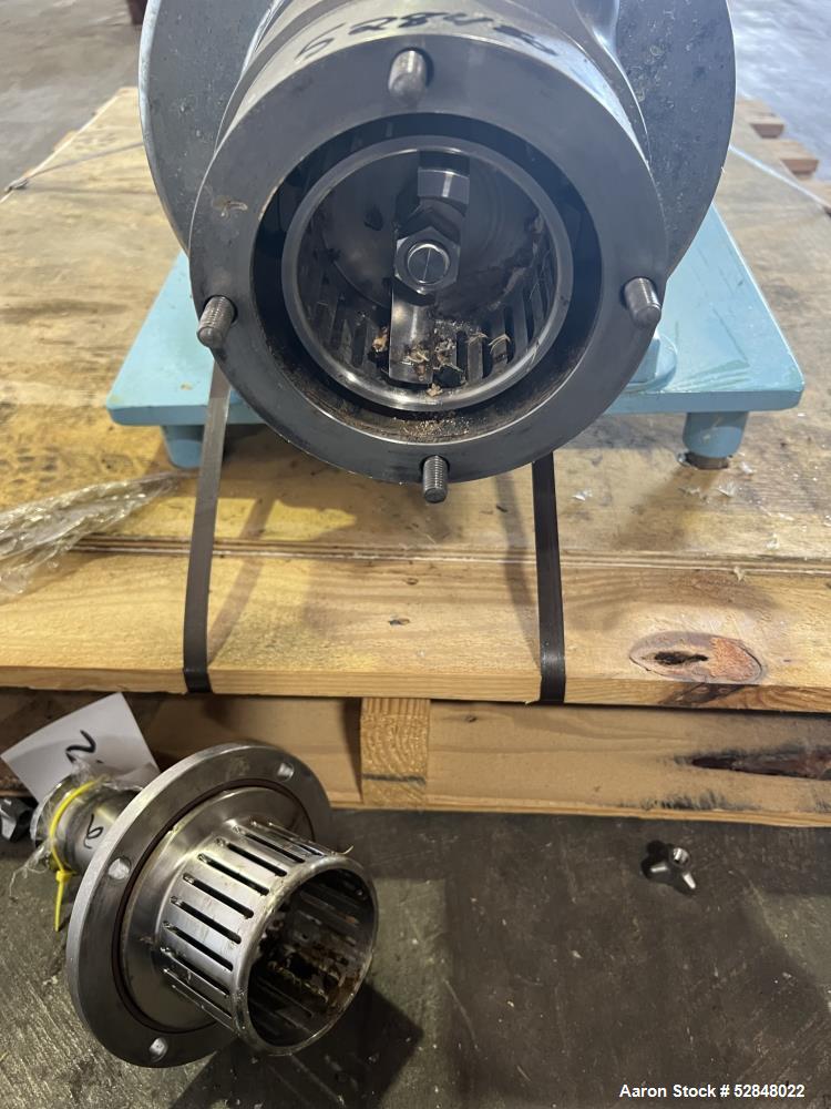 Used SPX Waukesha Shear Pump, Model SP4, 316 Stainless Steel. Nominal capacity 30 GPM (114 liters/min). Maximum housing pressure 150psi. Nominal speed 3600rpm. 2" inlet and outlet. Driven by a 20hp, ...