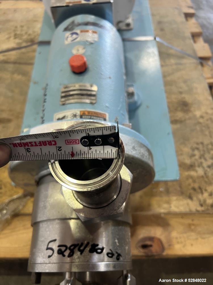 Used SPX Waukesha Shear Pump, Model SP4, 316 Stainless Steel. Nominal capacity 30 GPM (114 liters/min). Maximum housing pressure 150psi. Nominal speed 3600rpm. 2" inlet and outlet. Driven by a 20hp, ...