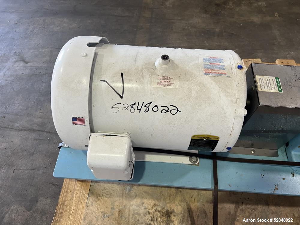 Used SPX Waukesha Shear Pump, Model SP4, 316 Stainless Steel. Nominal capacity 30 GPM (114 liters/min). Maximum housing pressure 150psi. Nominal speed 3600rpm. 2" inlet and outlet. Driven by a 20hp, ...