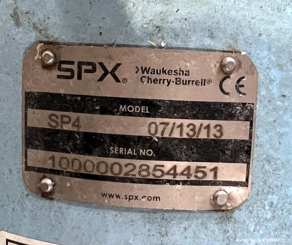 Used- SPX Waukesha Shear Pump, Model SP4, 316 Stainless Steel. Nominal capacity 30 GPM (114 liters/min). Maximum housing pre...