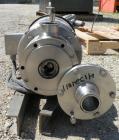 Used Admix Inline High Shear Pump, Model BSP 24C, 316 Stainless Steel. Approximately 10 to 30 gallons per minute capacity, tip speed 41 feet per second. 2.4