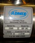 Used Admix Inline High Shear Pump, model BSP 24C, 316 stainless steel. Approximately 10 to 30 gallons per minute capacity, tip speed 41 feet per second. 2.4