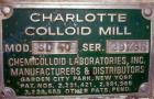 Used Charlotte Colloid Mill, Model SD 40, 316 Stainless Steel.