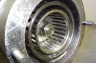 Used Waukesha Inline Shear Pump, Model SP4, 316 Stainless Steel.  Nominal capacity to 30 gallons per minute at 150 psi at 3600 rpm to 300 degrees F.  2-1/2” Threaded inlet/outlet.  Approximately 4-1/...