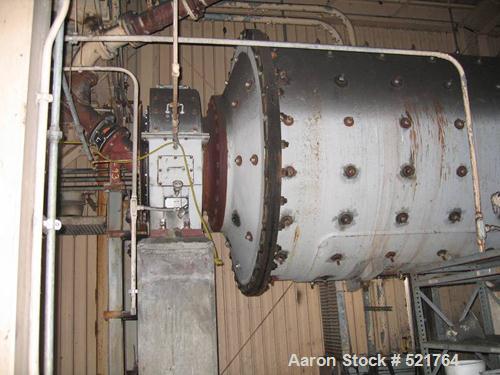 USED: Kennedy Van Saun Corporation, Danville PA, 6'0" diameter x 15'long ball mill. Ring gear mill, wet grinding, 9 ton limestone perhour, 24 rpm, outlet slurry 12 200 mesh @ 65% solids by weight, ru...