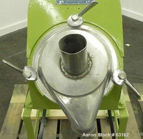 Used- Rietz Angle Disintegrator, Model RADK-4, Stainless Steel. 4" Diameter rotor, 3" inlet and discharge, 1.5/7.5 hp motor ...