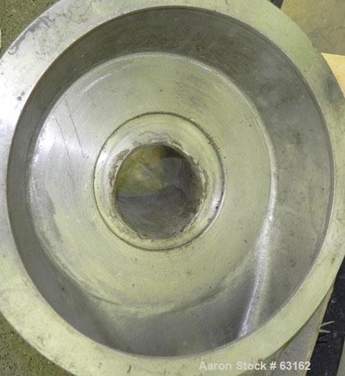 Used Rietz Angle Disintegrator, Model RADK-4, Stainless Steel. 4" Diameter rotor, 3" inlet and discharge, 1.5/7.5 hp motor 3/60/220 volt, 3490-1750 rpm, belt driven motor, 4:1 reduction giving speeds...