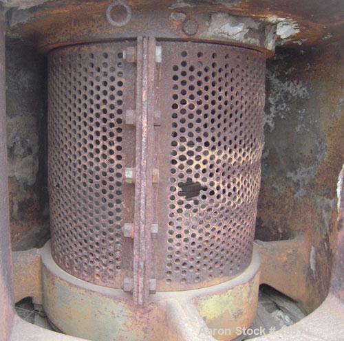 Used Rietz Vertical Disintegrator, Model RD18, Carbon Steel. Chamber measures approximately 18" diameter x 16" deep.  Screen perforations 7/16" diameter. Driven by a 150 hp, 3/60/230/460 volt, 3530 r...