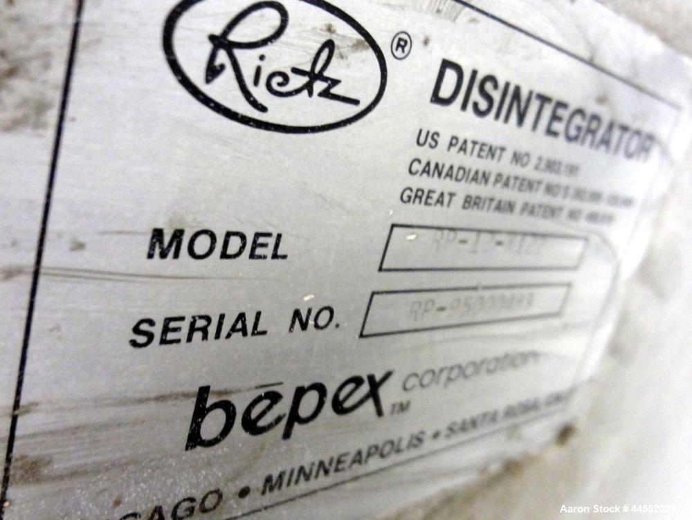 Used Stainless Steel Rietz Angle Disintegrator, Model RP-12-K122