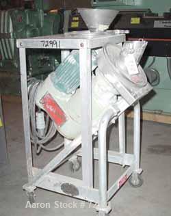 Used Bepex Rietz Manufacturing Angle Disintegrator, Model RP-6-K115, Stainless Steel. 6" diameter x 2-1/4" deep cutting chamber with a 12 knife rotor with 360 degree screen. Single band clamp cover w...