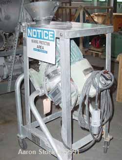 Used Bepex Rietz Manufacturing Angle Disintegrator, Model RP-6-K115, Stainless Steel. 6" diameter x 2-1/4" deep cutting chamber with a 12 knife rotor with 360 degree screen. Single band clamp cover w...
