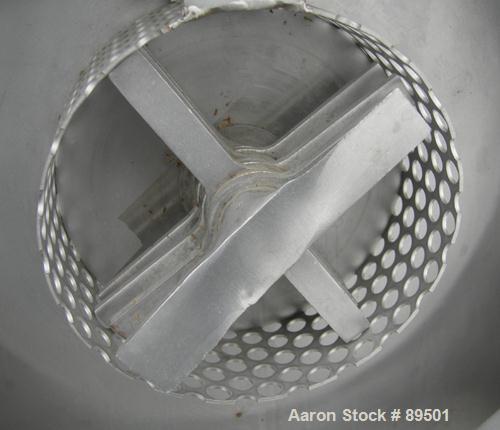 USED: Reitz angle disintegrator, model RP-6-K115, 304 stainless steel. 6" diameter x 2" deep cutting chamber with 2 knife rotors, 360 degree screen, approximate 1/8" diameter screen holes. Single ban...
