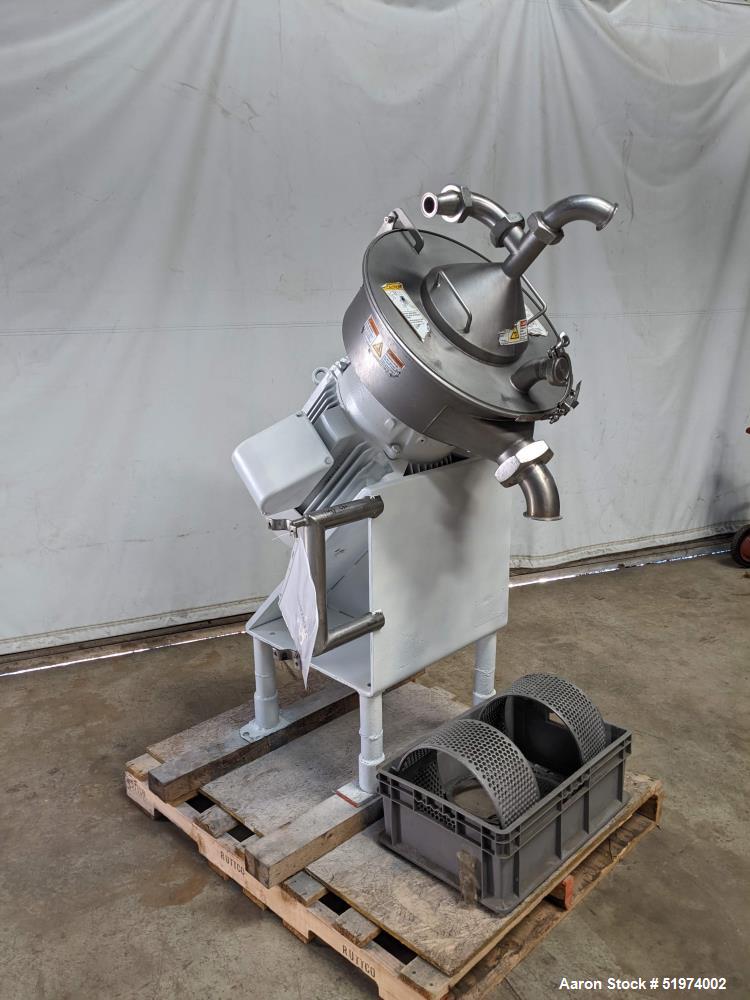 Used- Rietz 12" Diameter 45 Degree Angle Disintegrator. 21" ID reduction chamber. (4) rows of 12" diameter, (5) hammers stac...