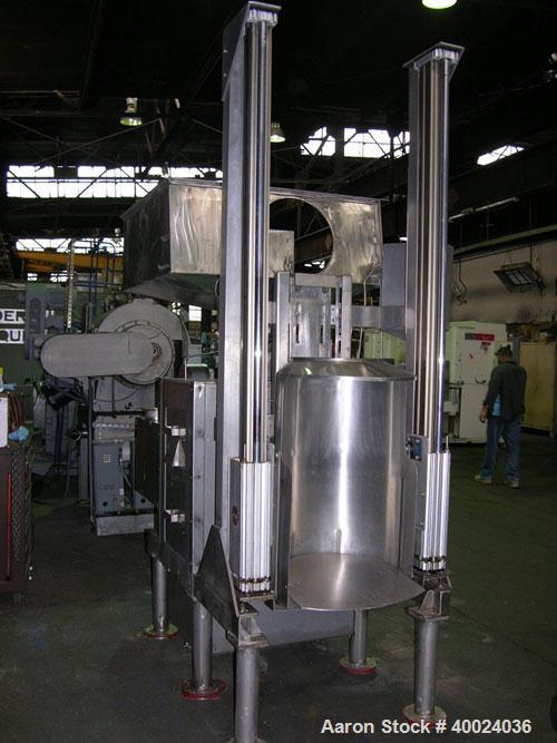 Used Fitzpatrick Fitzmill, Model DASO6, stainless steel. (16) double impact fixed blades, driven by an approximatetly 7.5hp XP motor, 4" diameter x 18" long screw feed, driven by an approximately 1/4...