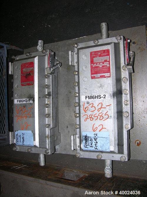 Used Fitzpatrick Fitzmill, Model DASO6, stainless steel. (16) double impact fixed blades, driven by an approximatetly 7.5hp XP motor, 4" diameter x 18" long screw feed, driven by an approximately 1/4...