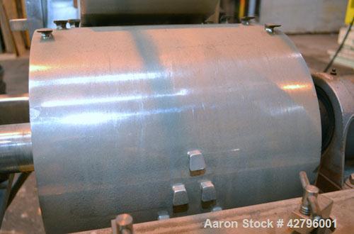 Used Fitzpatrick GuiloRiver, Model 14LX14D, 304 Stainless Steel. 14 Diameter x 14 wide rotor with riving pins. Hinged cover with pelican feed hopper, hinged bottom discharge. Driven by a 5hp, 3/60/20...