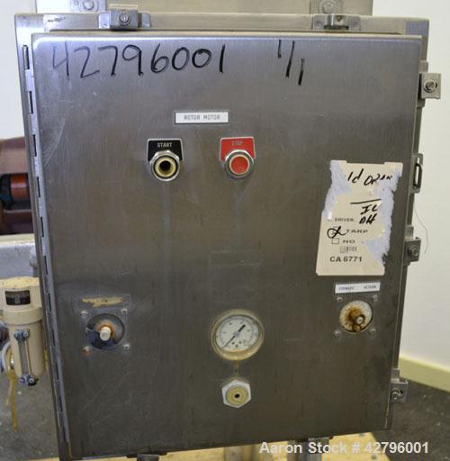 Used Fitzpatrick GuiloRiver, Model 14LX14D, 304 Stainless Steel. 14 Diameter x 14 wide rotor with riving pins. Hinged cover with pelican feed hopper, hinged bottom discharge. Driven by a 5hp, 3/60/20...