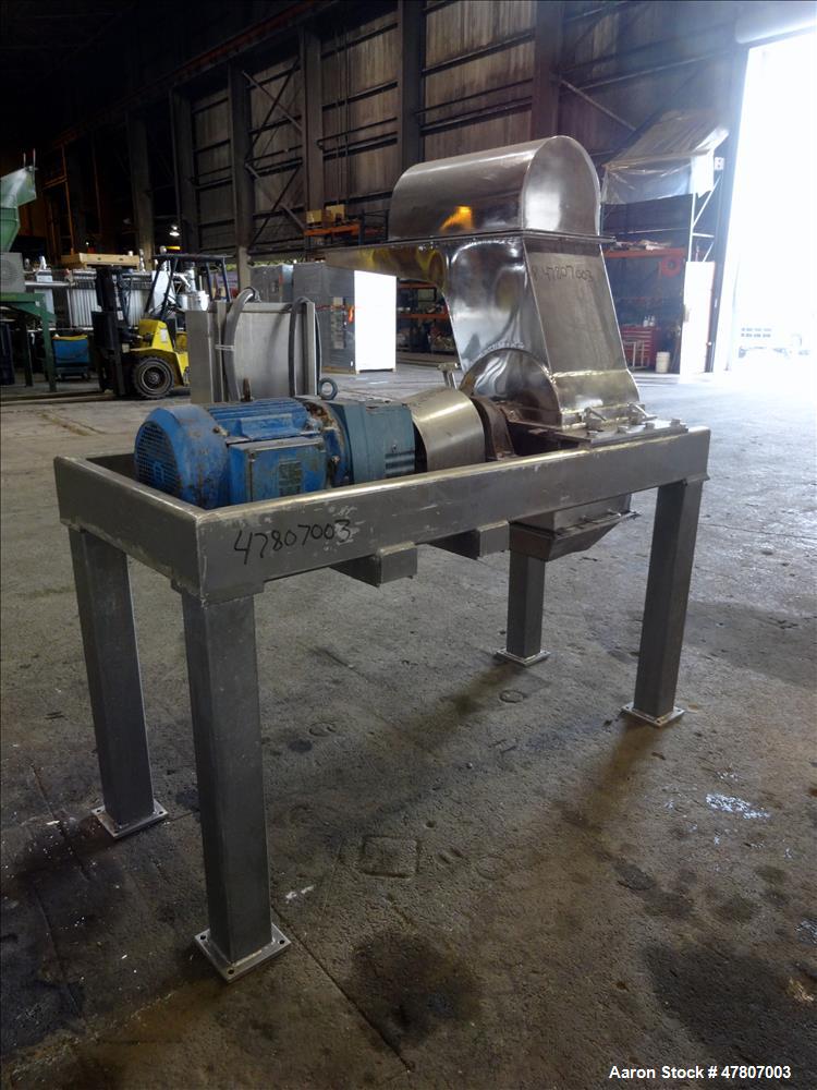 Used- Fitzpatrick GuiloRiver, Model 14LX14D, 304 Stainless Steel. 14" Diameter x 14" wide rotor with riving pins. 16" x 15" ...