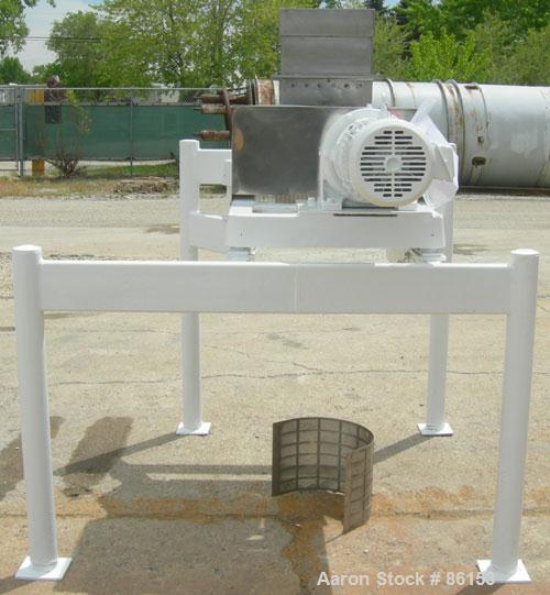USED: Fitzpatrick Guilo-River, model 6D-12L, stainless steel. (2) 6" diameter x 12" long rotors with pins. Gravity style feed throat, bottom discharge. Driven by an approximate 5 hp gearmotor. Mounte...