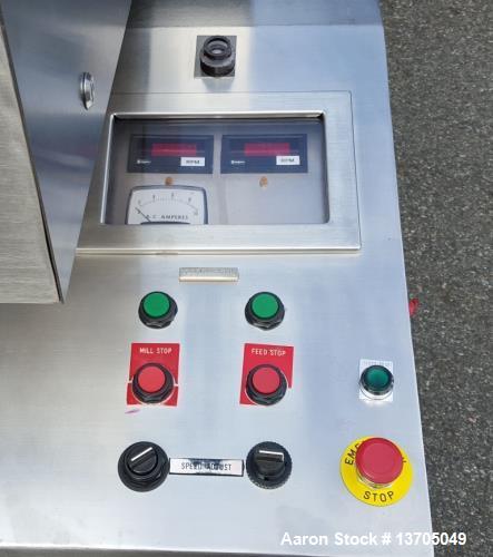 Used Fitzpatrick "A" Series Model D6A Fitzmill with 3" Diameter Screw Feed. All sanitary stainless steel construction, electropolish internal finish, cantilever design, knife/ impact reversible rotor...
