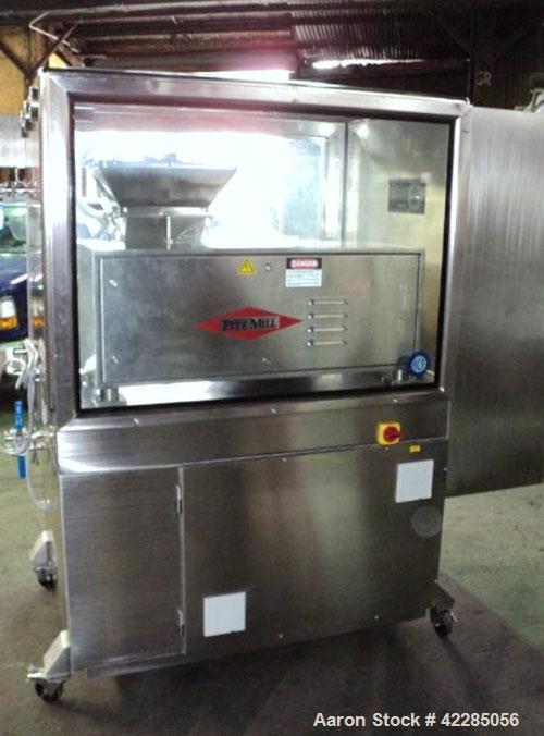 Unused- Fitzpatrick Fitzmill, Model D6A, 316 Stainless Steel. 25RA Mirror polish internal, screw feed with hopper, driven by .5 hp variable speed drive, 5 hp variable speed main drive. Unit is mounte...