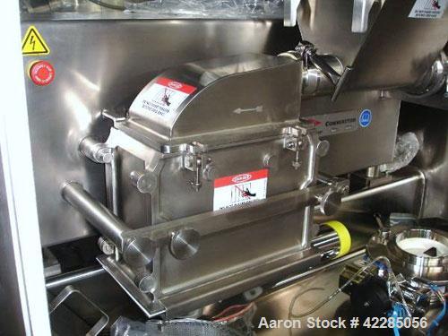Unused- Fitzpatrick Fitzmill, Model D6A, 316 Stainless Steel. 25RA Mirror polish internal, screw feed with hopper, driven by .5 hp variable speed drive, 5 hp variable speed main drive. Unit is mounte...