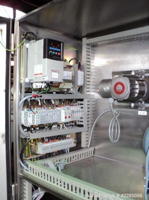 Unused- Fitzpatrick Fitzmill, Model D6A, 316 Stainless Steel. 25RA Mirror polish internal, screw feed with hopper, driven by .5 hp variable speed drive, 5 hp variable speed main drive. Unit is mounte...