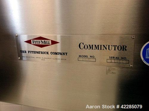 Used Fitzpatrick Fitzmill, Model D6A. Stainless steel construction, fixed knives, pan feed, cantilever design, 575 volt motor with VFD, serial# 11869.