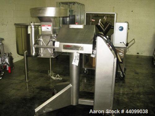 Used Fitzpatick Sanitary Fitzmill, Model D6A. Polished, fixed knives, pan feed. Driven by a 5hp, 230/460 volt motor with VFD. Serial#10648.