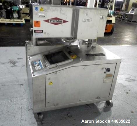 Used Fitzpatrick Fitzmill, Model D6A. 316 Stainless steel product contact surfaces, 304 stainless steel non product contact surfaces, cantilevered design, mirror internal finish, fixed blades with 7....